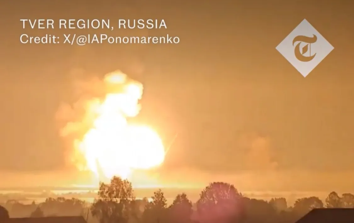 Huge explosions seen in Russia's Tver Region as Ukraine hits ammunition depot-0